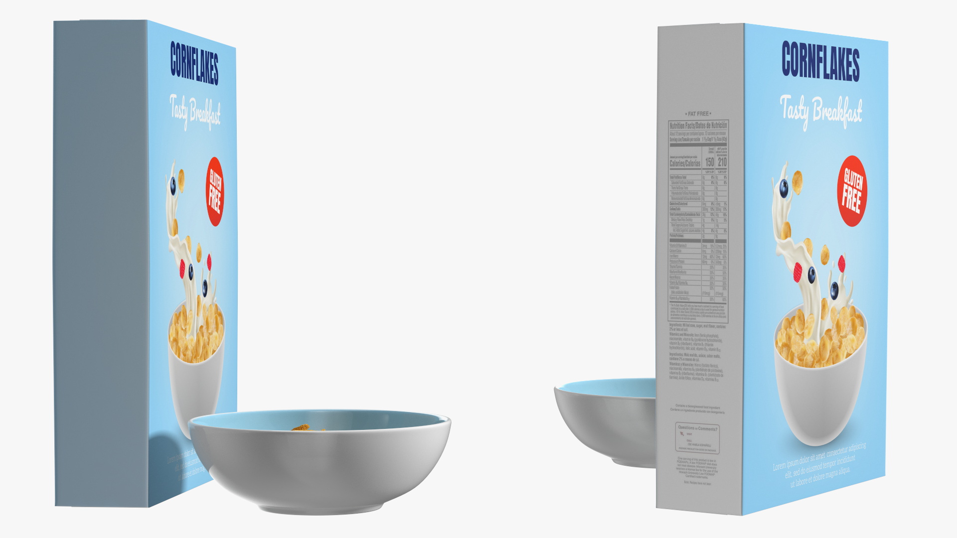 3D Corn Flakes Breakfast