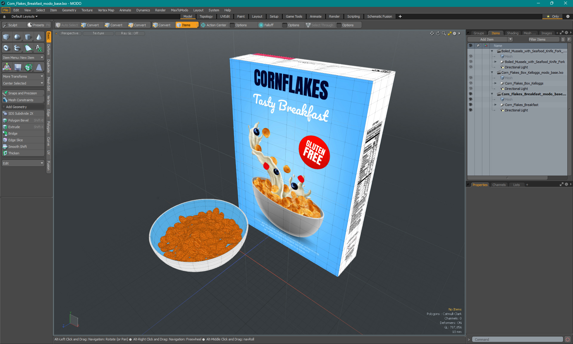 3D Corn Flakes Breakfast