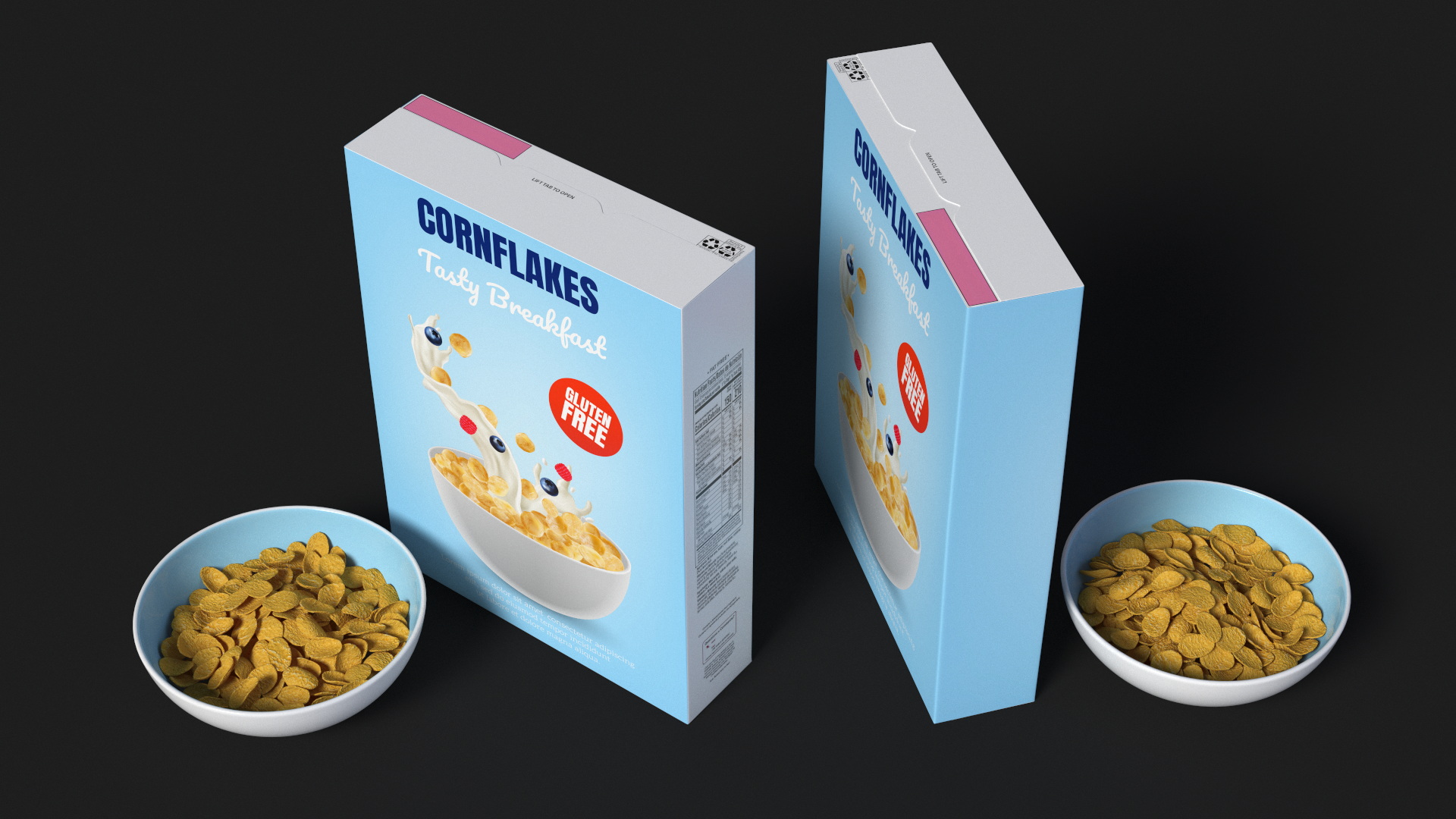 3D Corn Flakes Breakfast