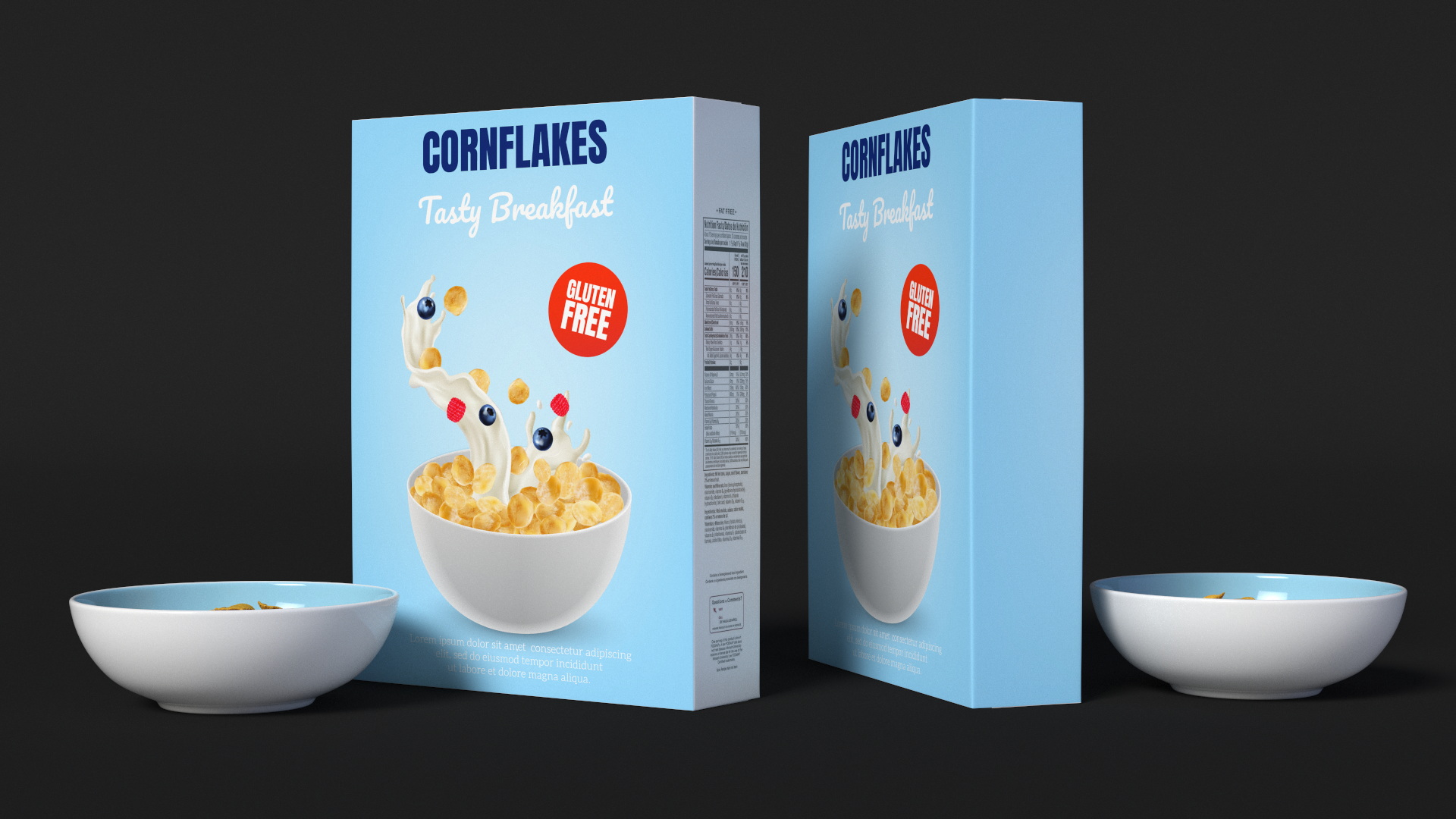 3D Corn Flakes Breakfast