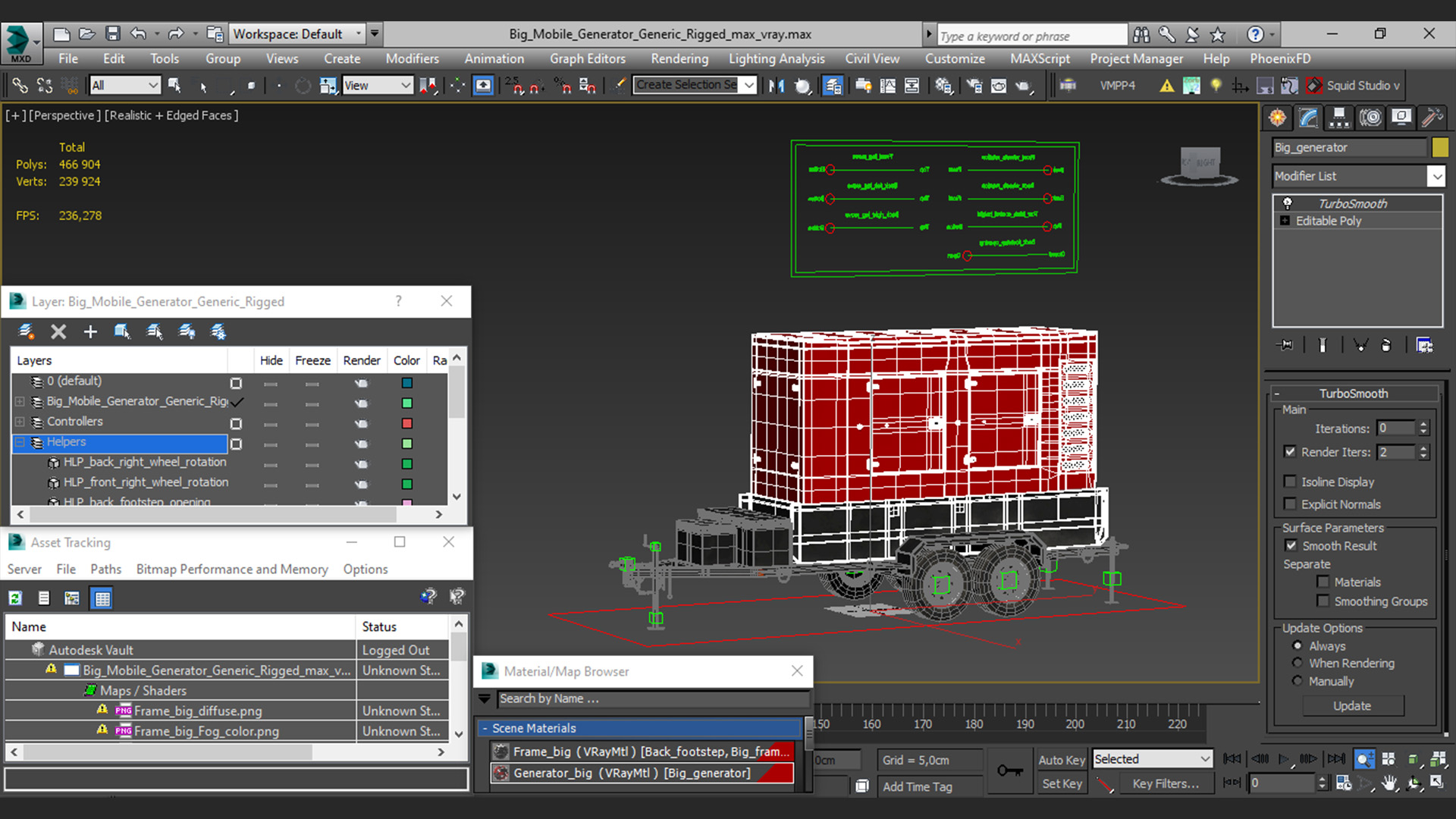 3D model Big Mobile Generator Generic Rigged