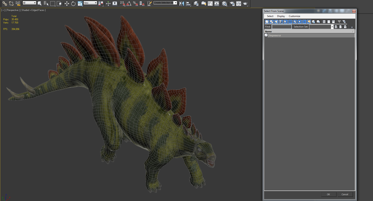 Stegosaurus Walking Pose 3D model