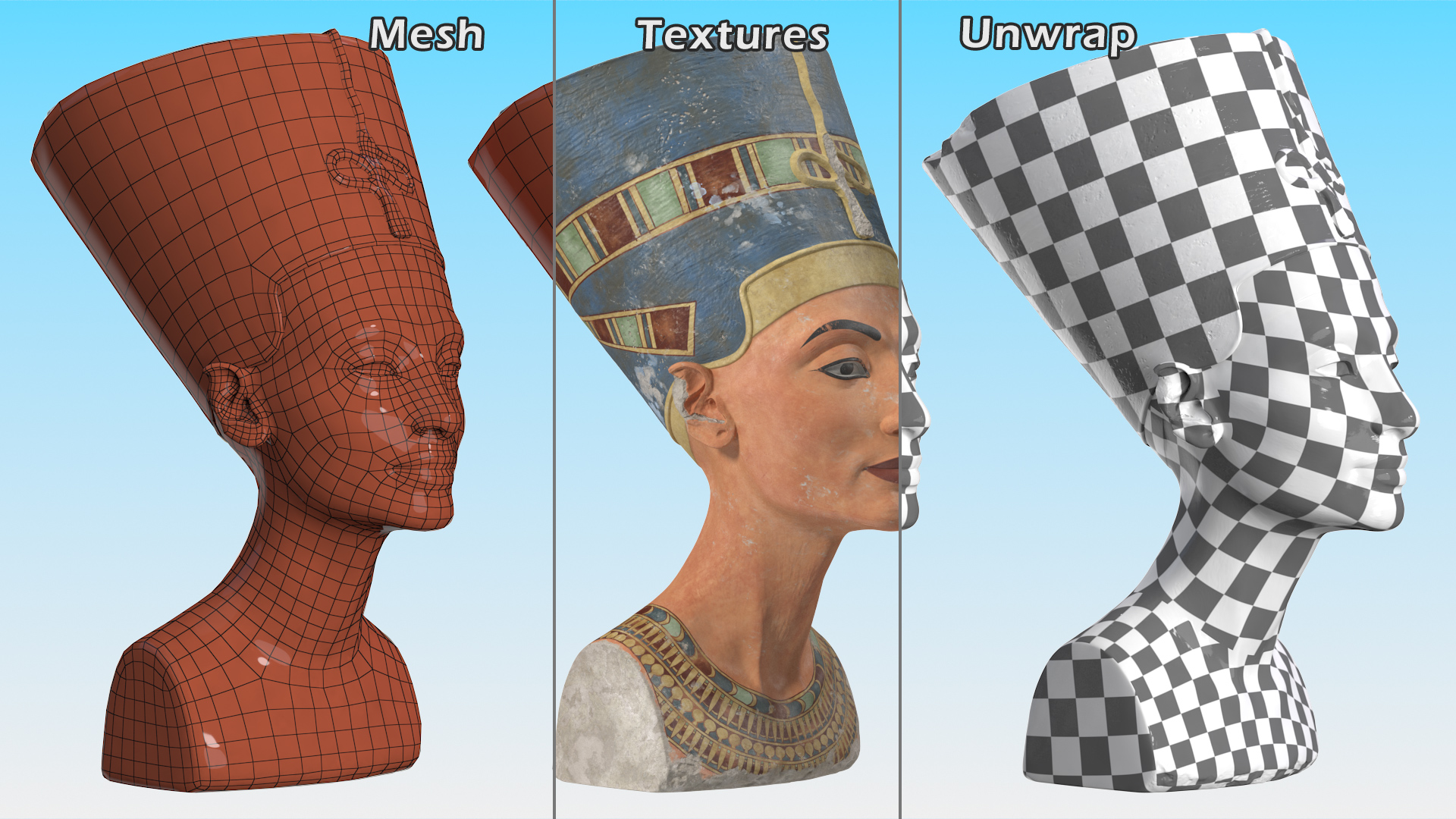 3D Bust of Queen Nefertiti model