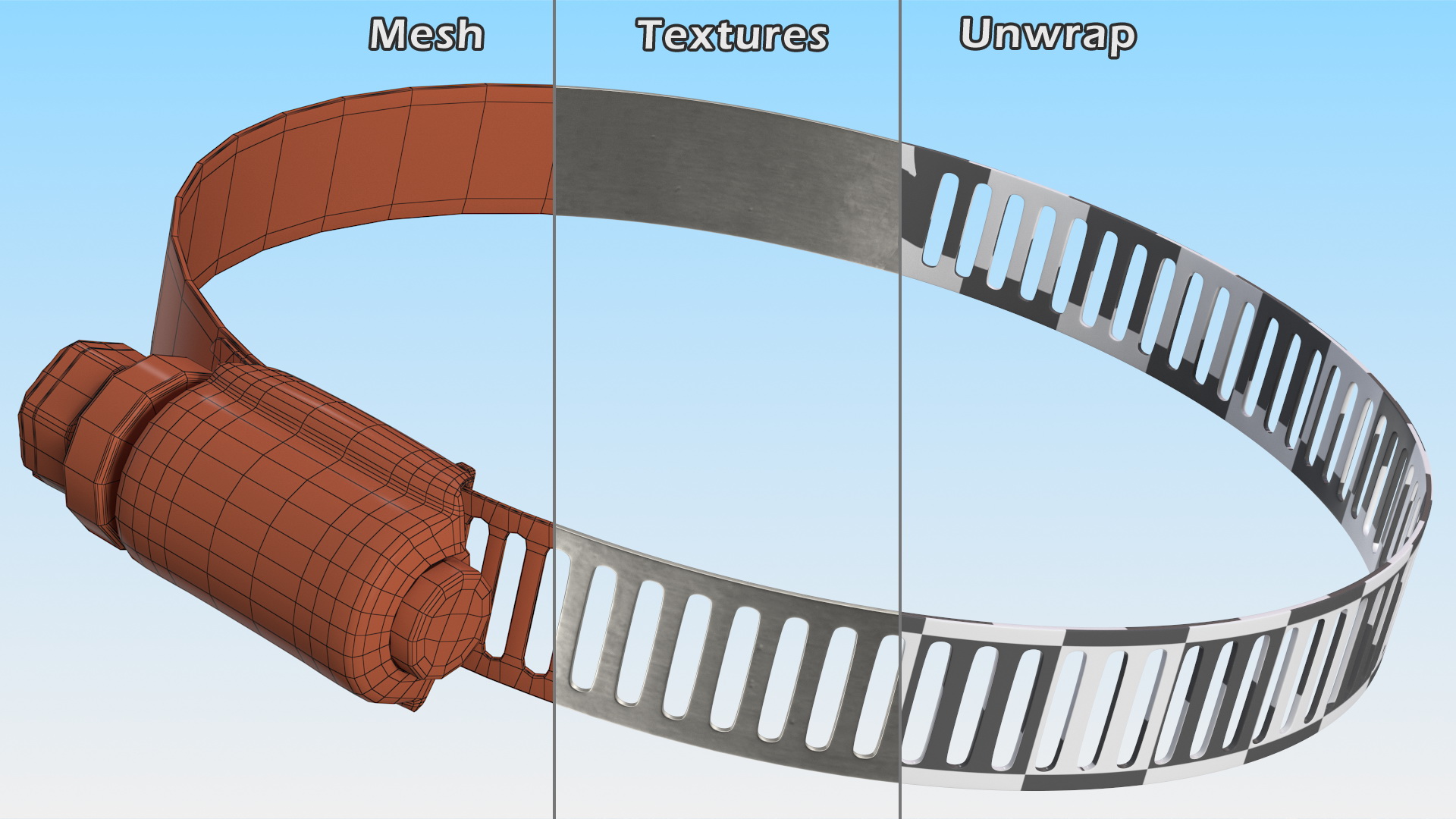 3D model Hose Clamp with Thumb Screw 46 70mm