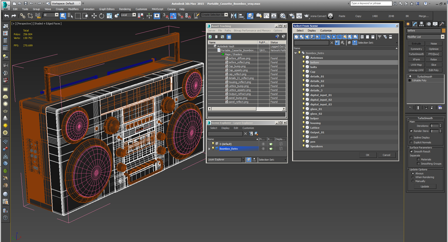 3D model Portable Cassette Boombox