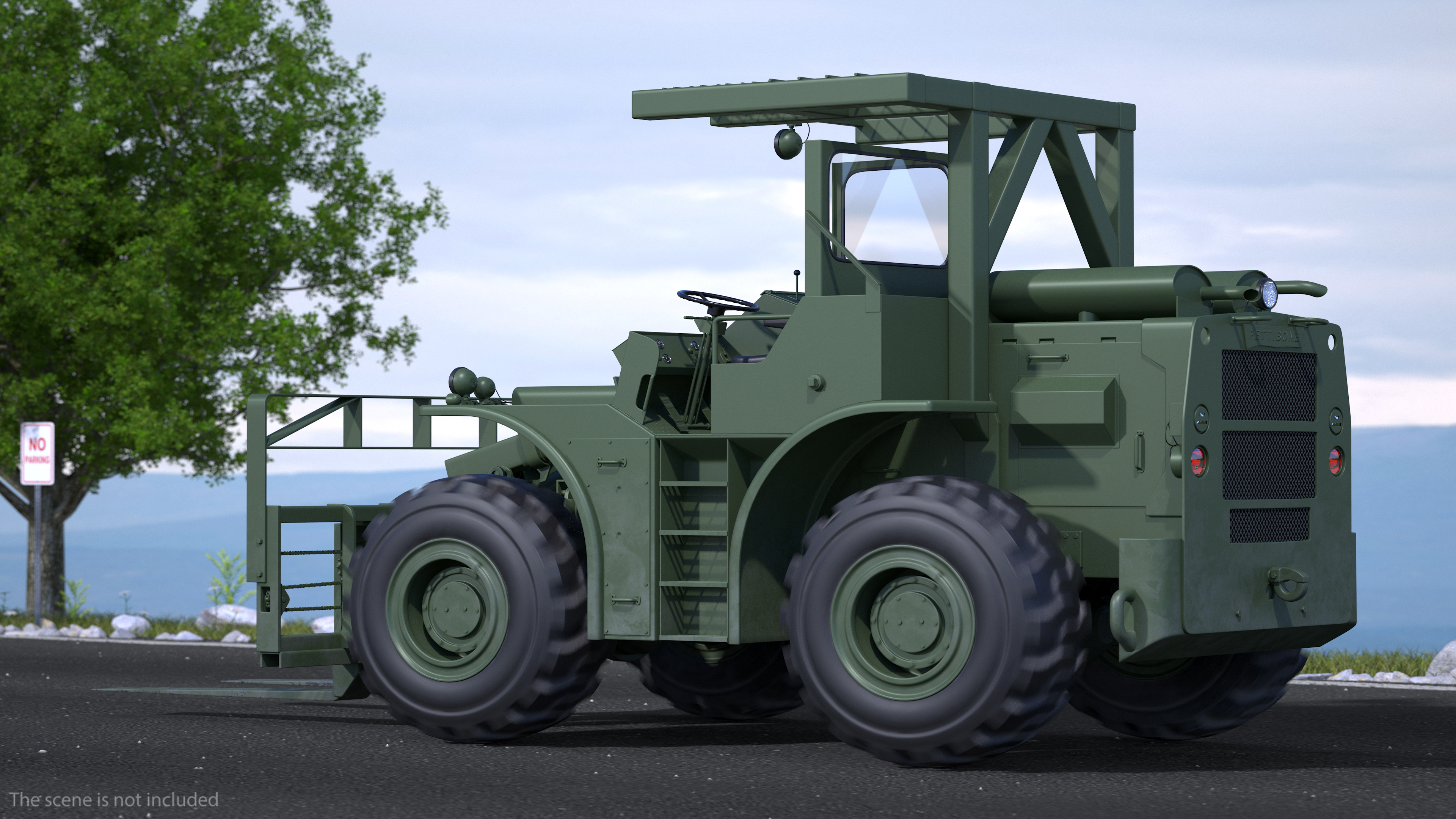 Pettibone Rough Terrain Military Forklift Green 3D