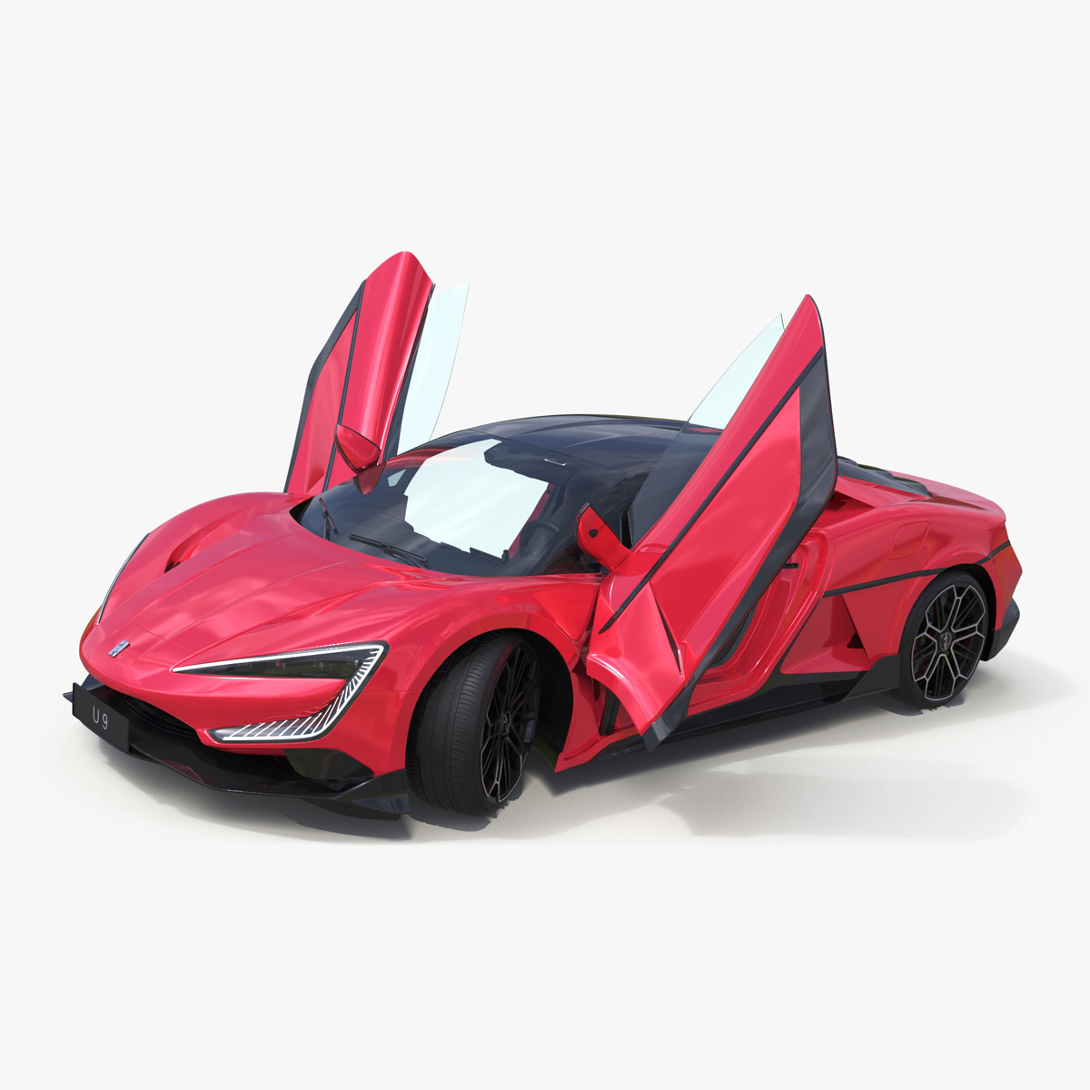 3D model Red Supercar BYD Yangwang U9 Rigged