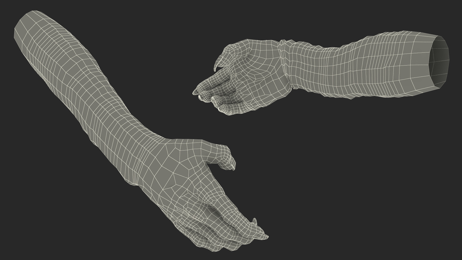 3D Handshake Green Goblin Hands model