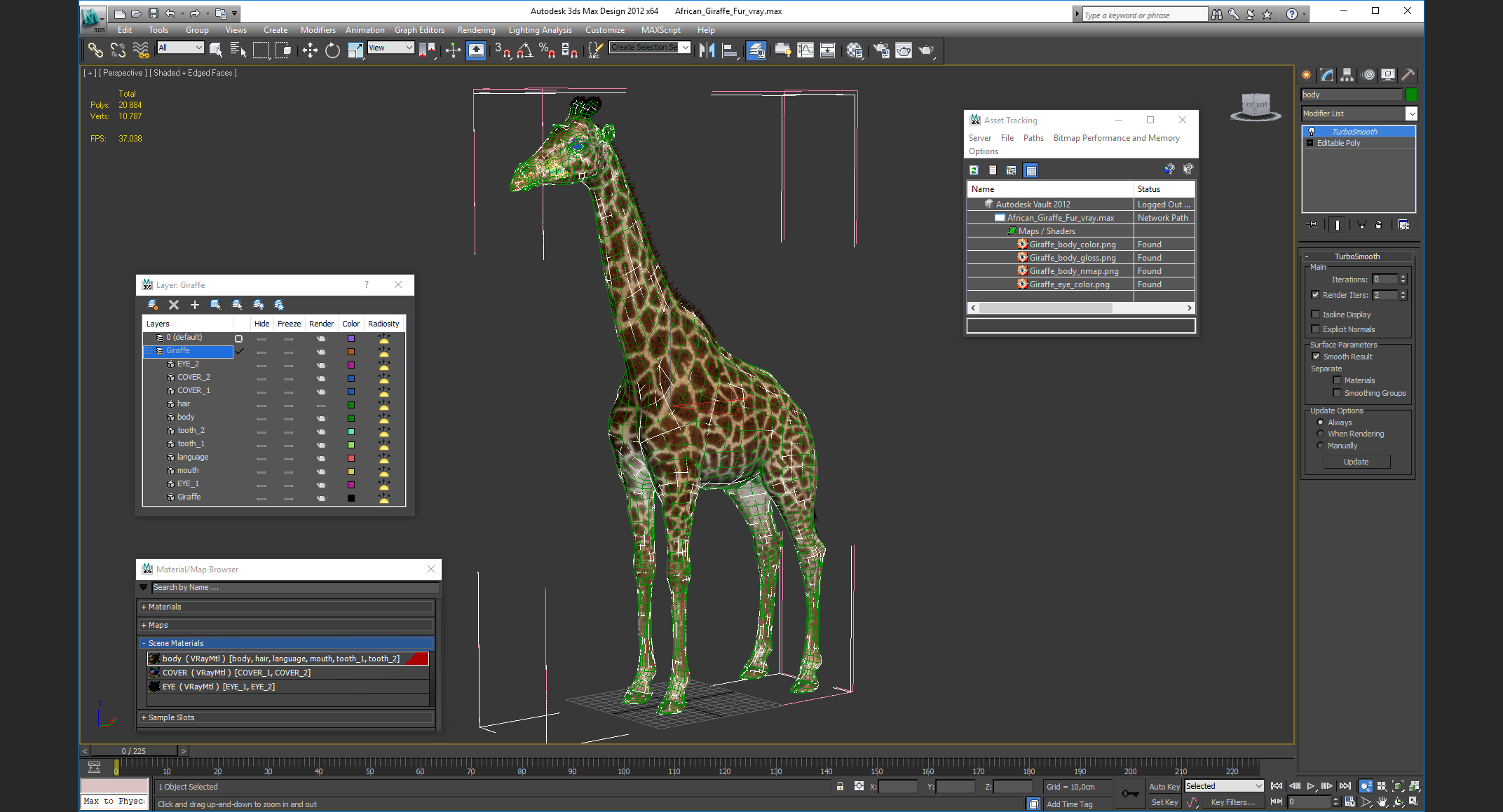 African Giraffe Fur 3D model