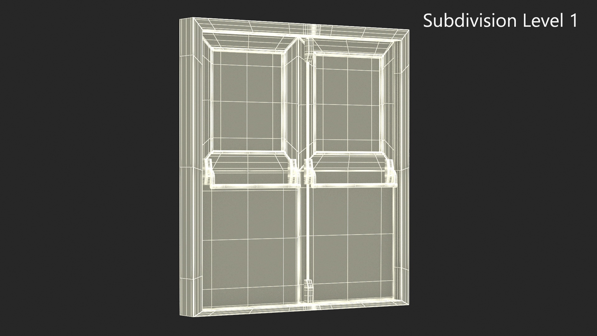 Double Fire Exit Doors with Panic Bar 3D