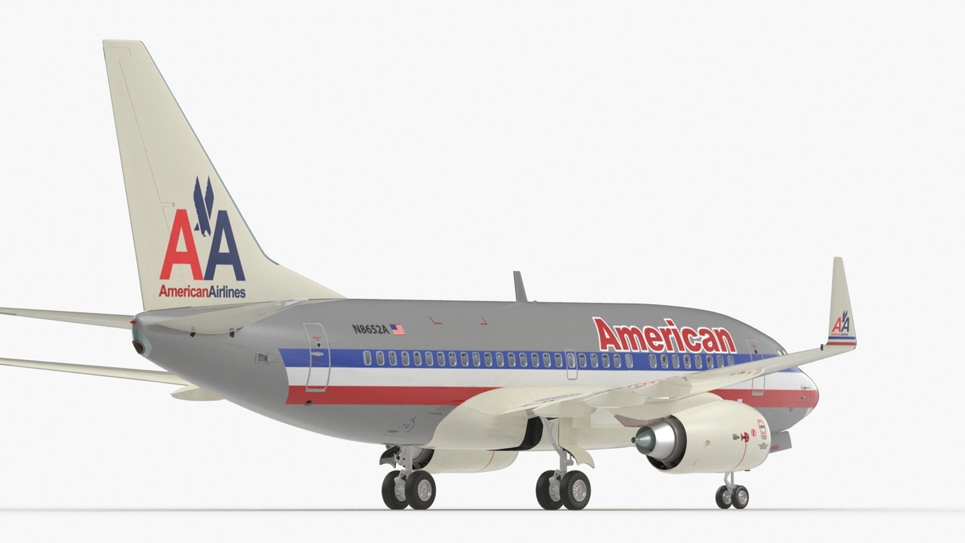 3D American Airlines Boeing 737-600 with Interior Rigged model