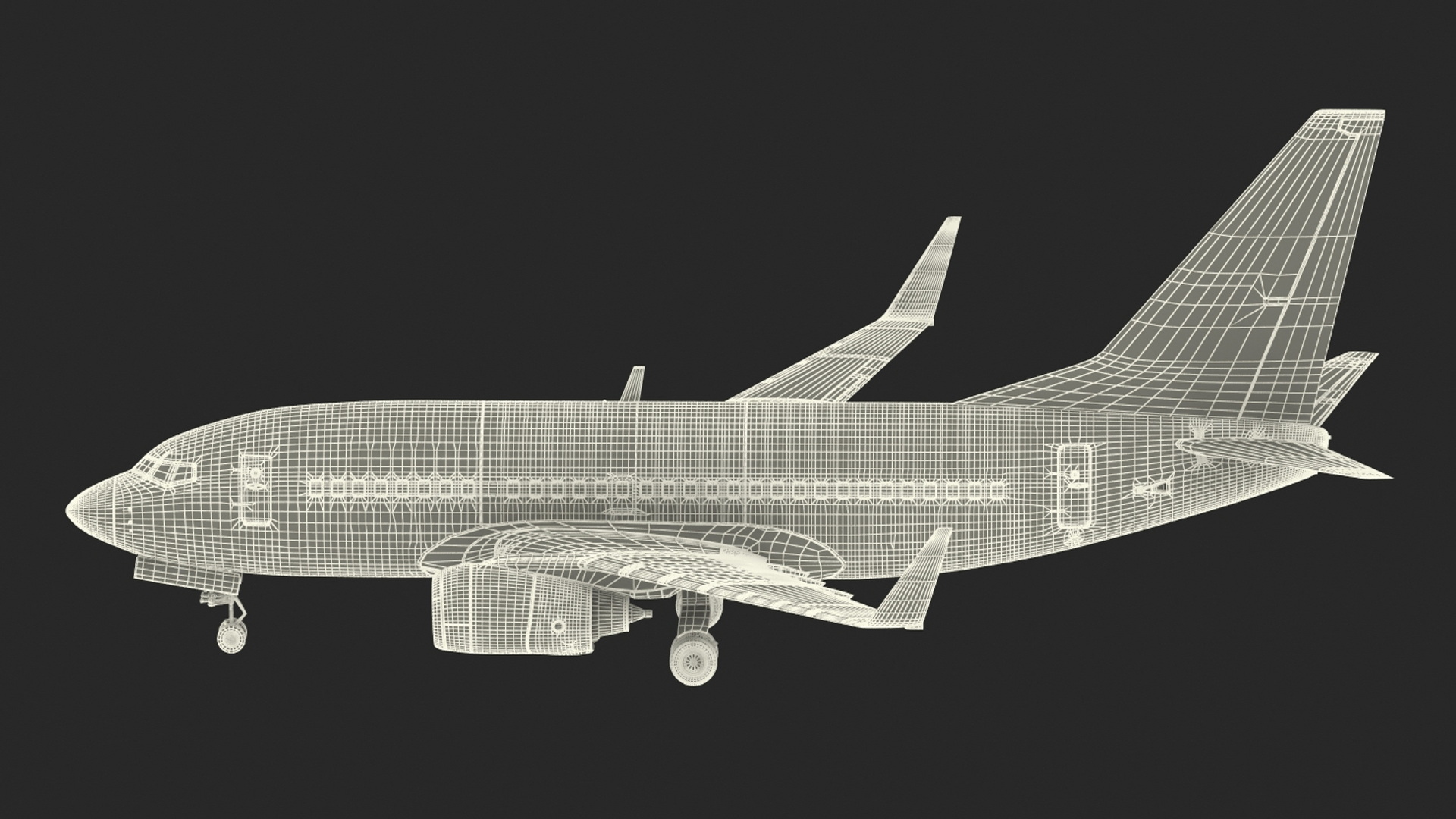 3D American Airlines Boeing 737-600 with Interior Rigged model