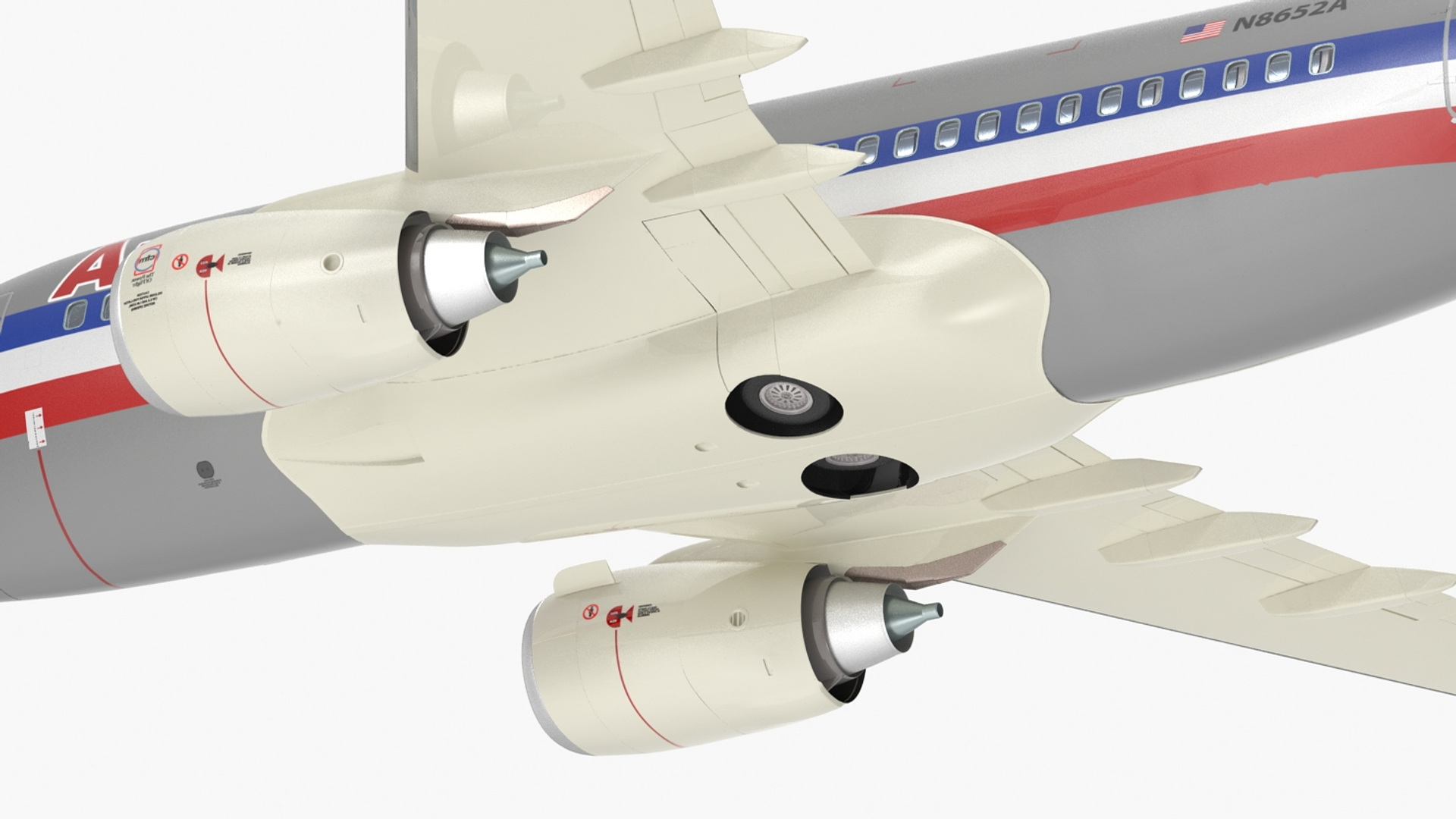 3D American Airlines Boeing 737-600 with Interior Rigged model