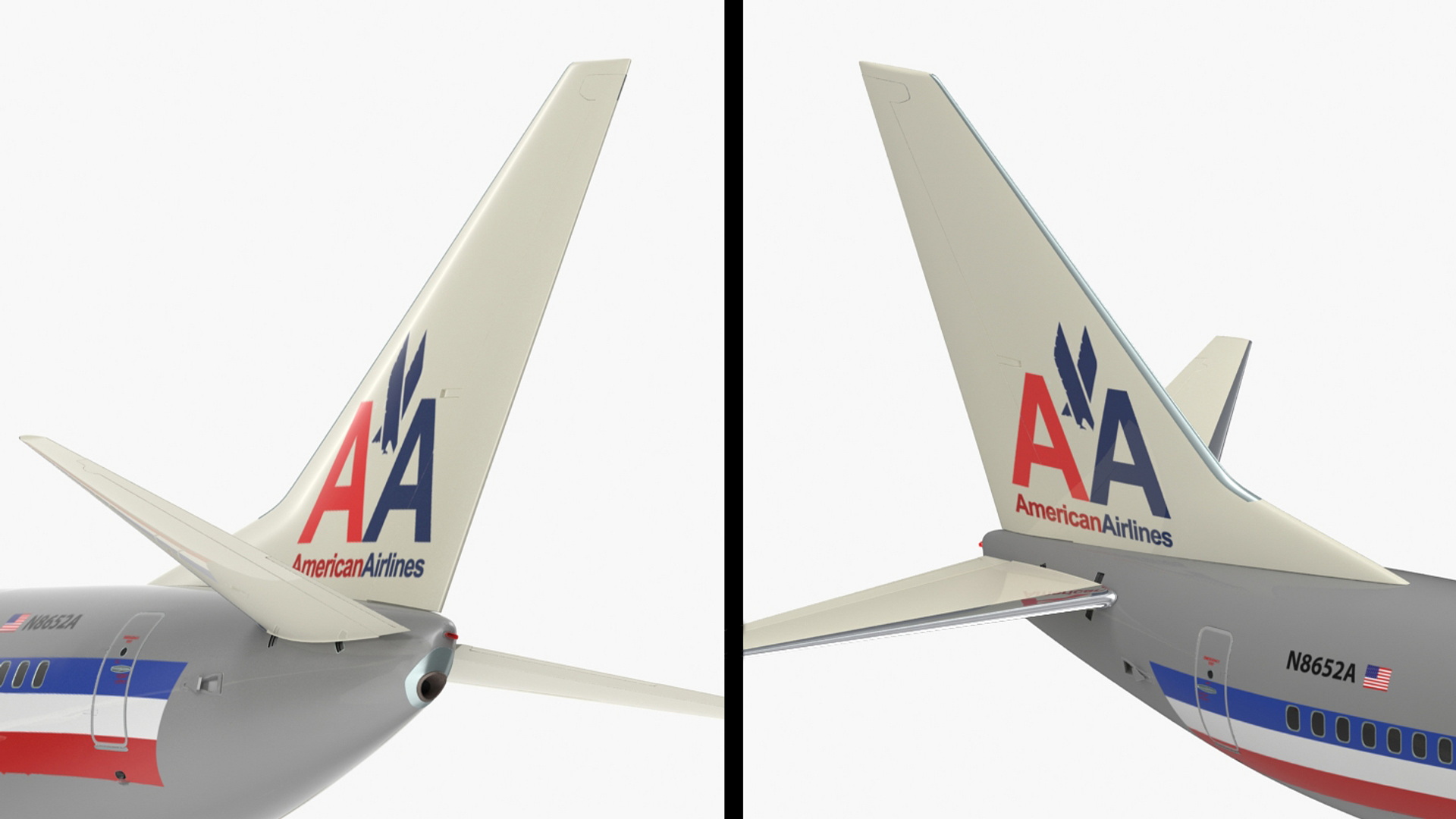 3D American Airlines Boeing 737-600 with Interior Rigged model