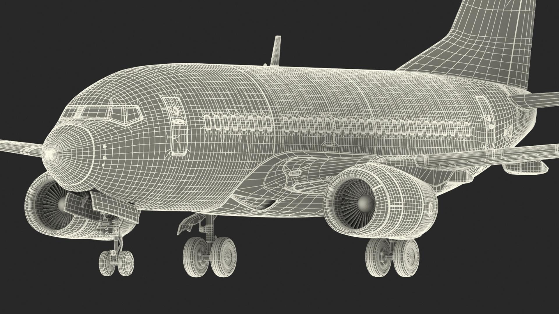 3D American Airlines Boeing 737-600 with Interior Rigged model