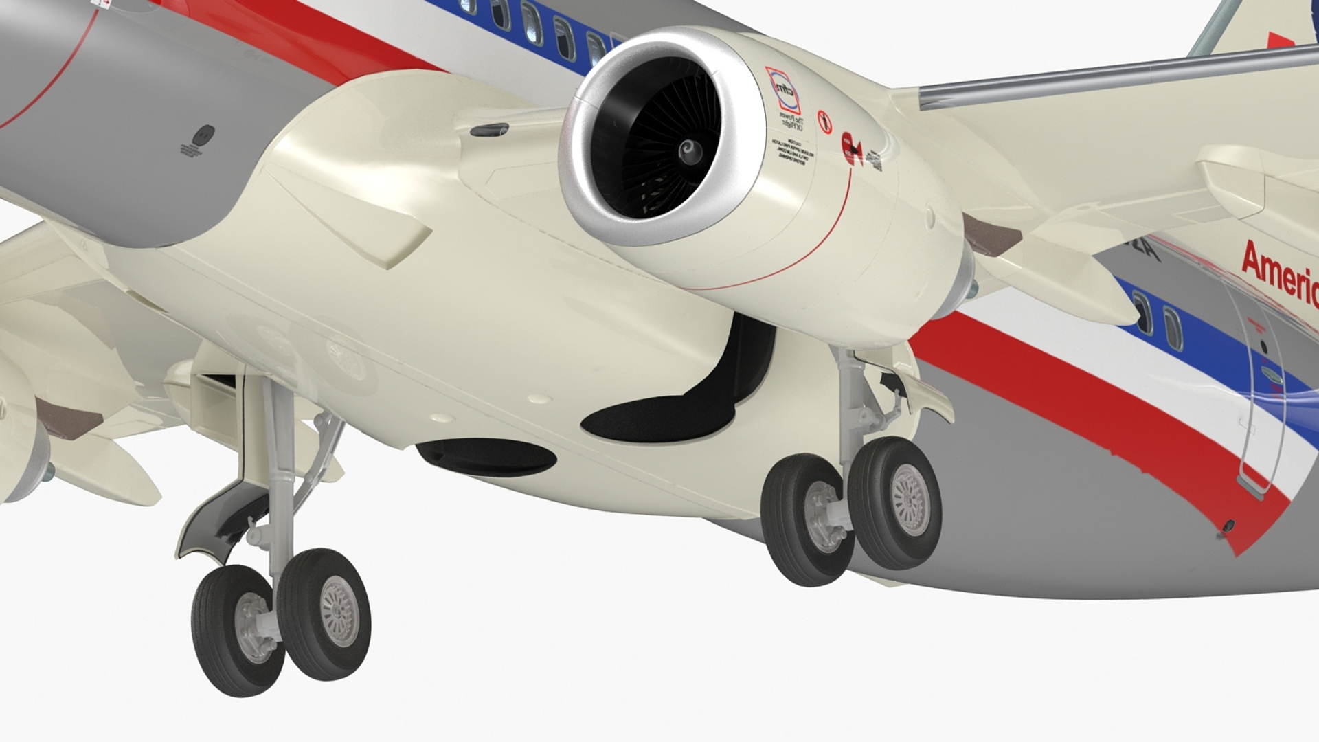 3D American Airlines Boeing 737-600 with Interior Rigged model