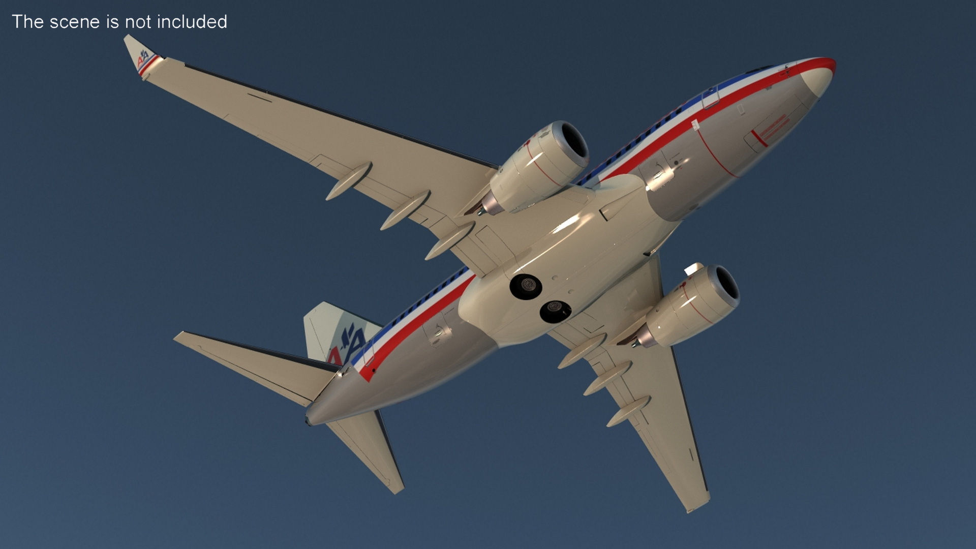 3D American Airlines Boeing 737-600 with Interior Rigged model