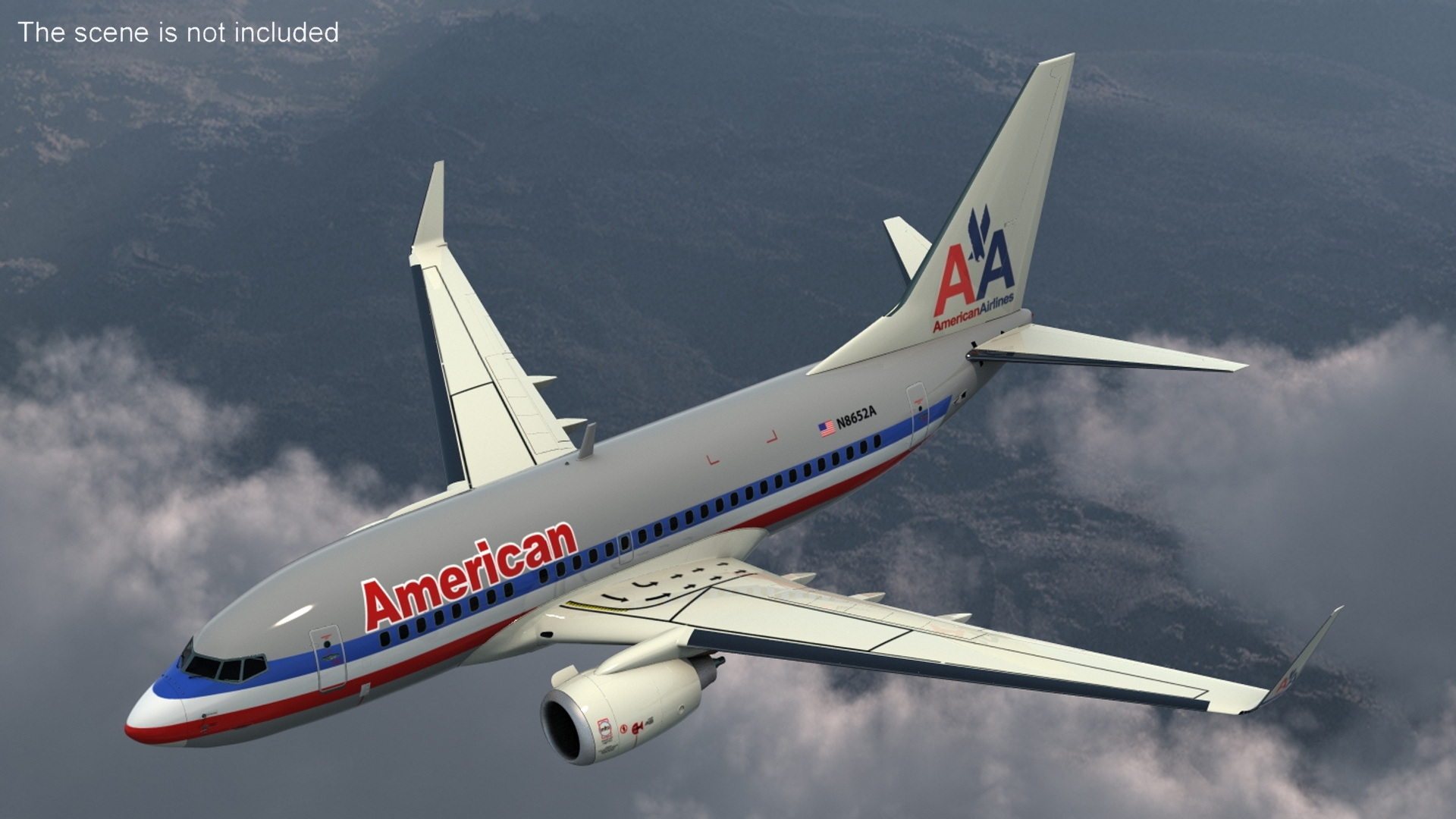 3D American Airlines Boeing 737-600 with Interior Rigged model