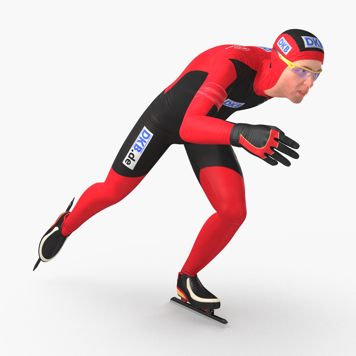 Speed Skater Pose 2 3D model