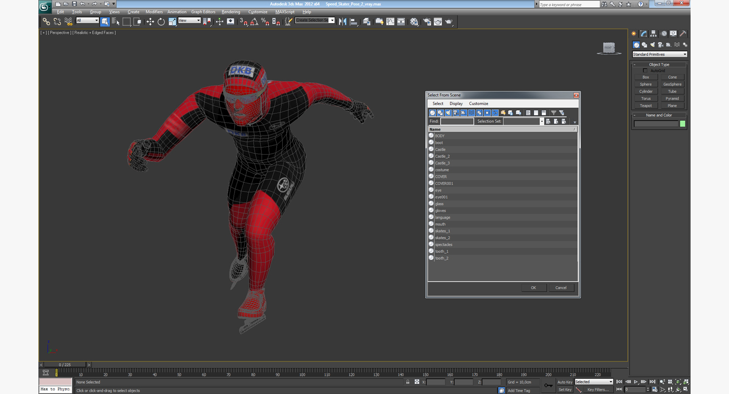 Speed Skater Pose 2 3D model