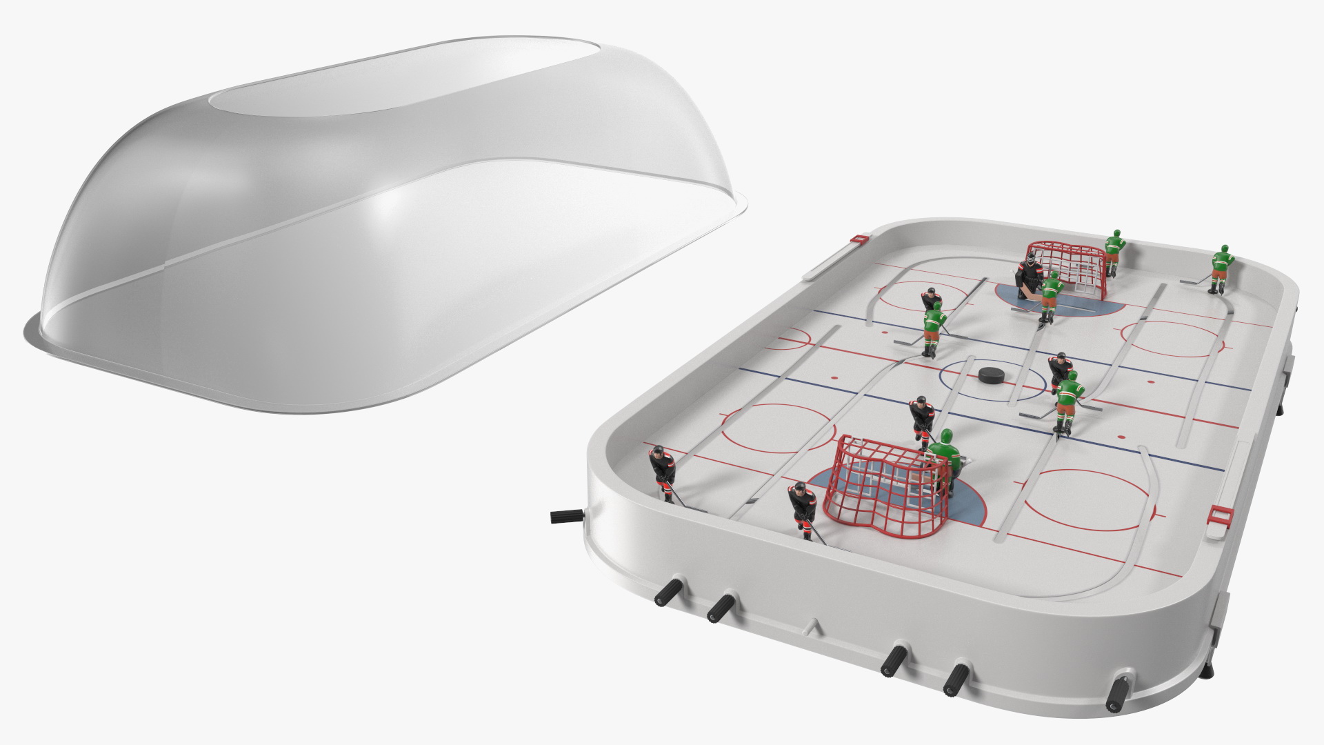 Table Hockey with Dome Rigged 3D model