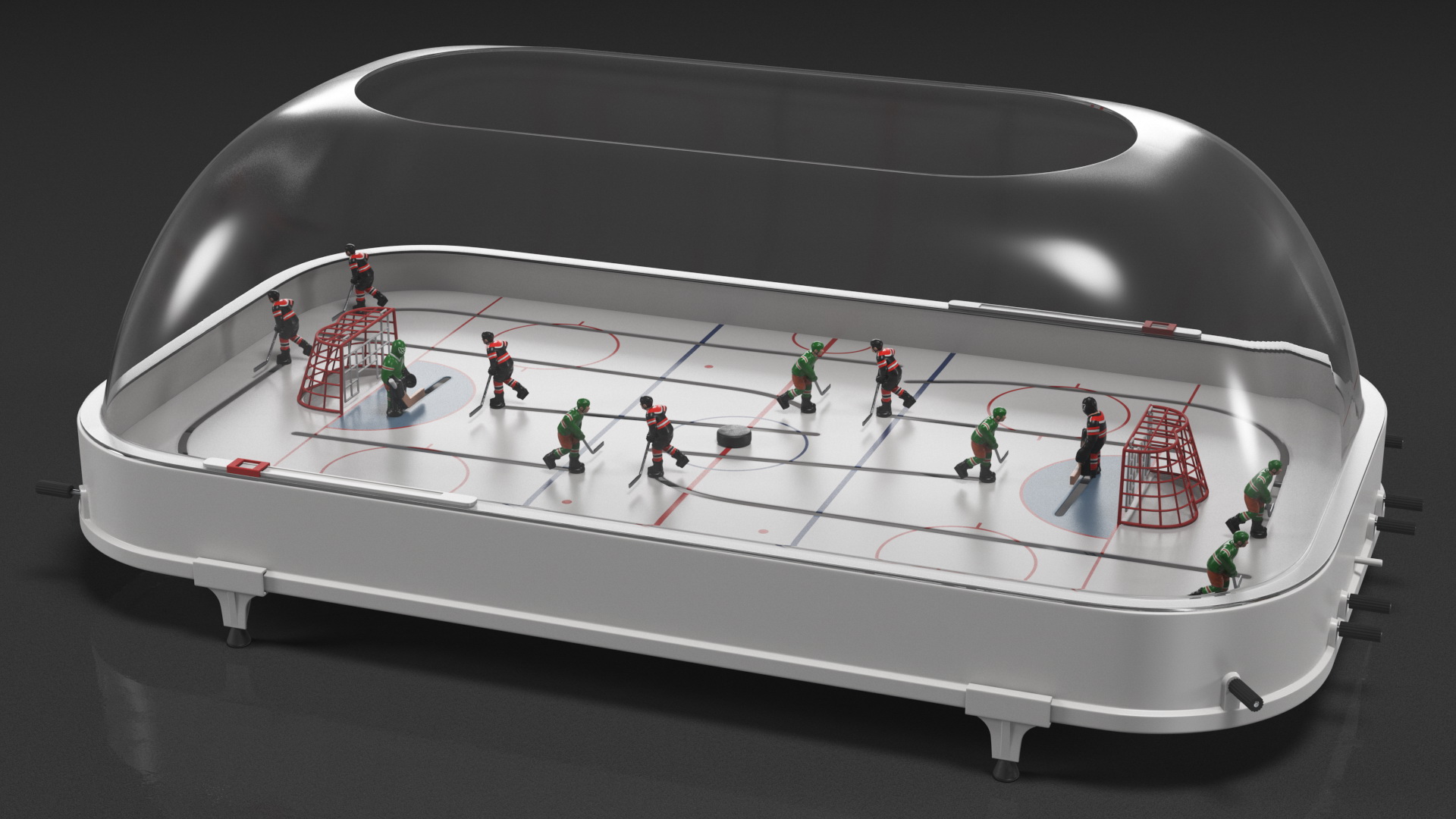 Table Hockey with Dome Rigged 3D model