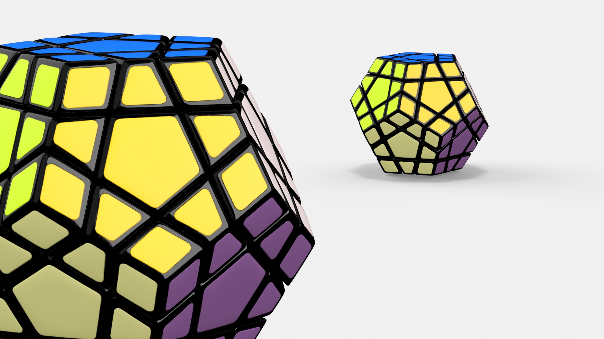 3D Rubiks Megaminx Toy Solved