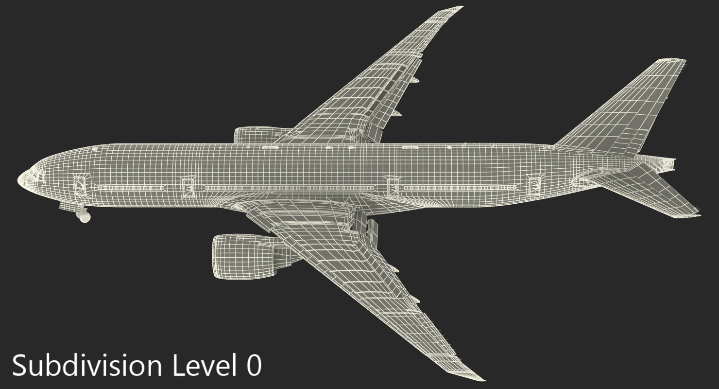 3D model Boeing 777 200LR Singapore Airlines