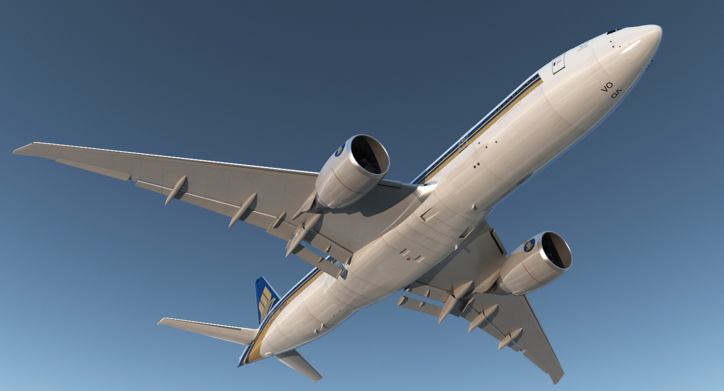 3D model Boeing 777 200LR Singapore Airlines