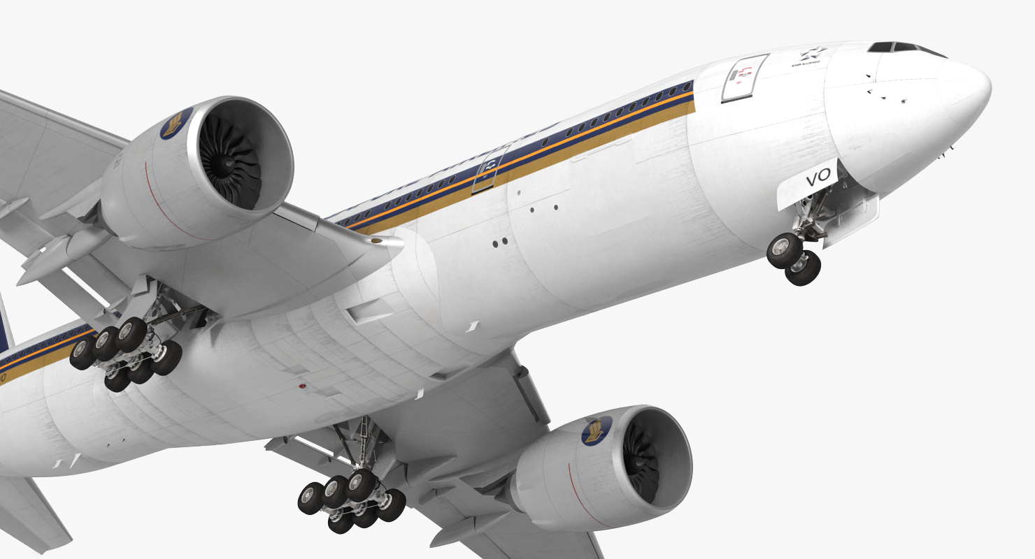 3D model Boeing 777 200LR Singapore Airlines