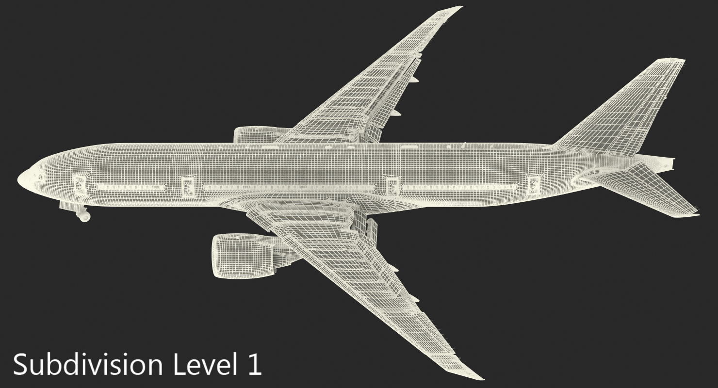 3D model Boeing 777 200LR Singapore Airlines