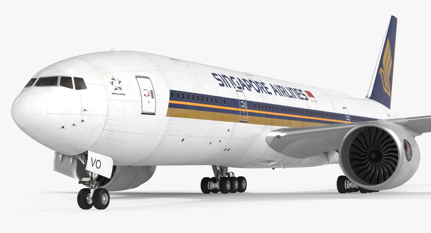 3D model Boeing 777 200LR Singapore Airlines