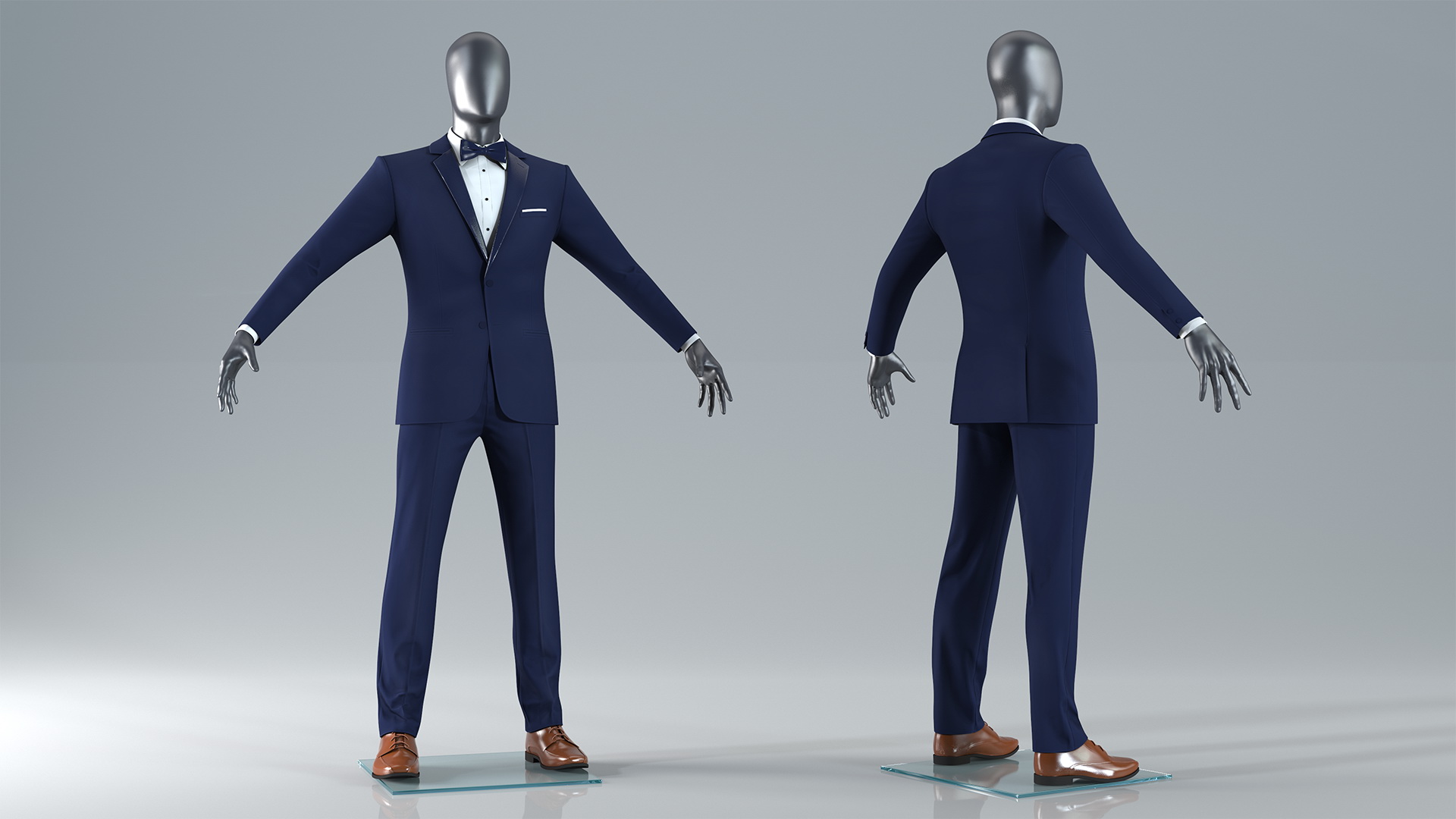 3D Blue Tuxedo Suit