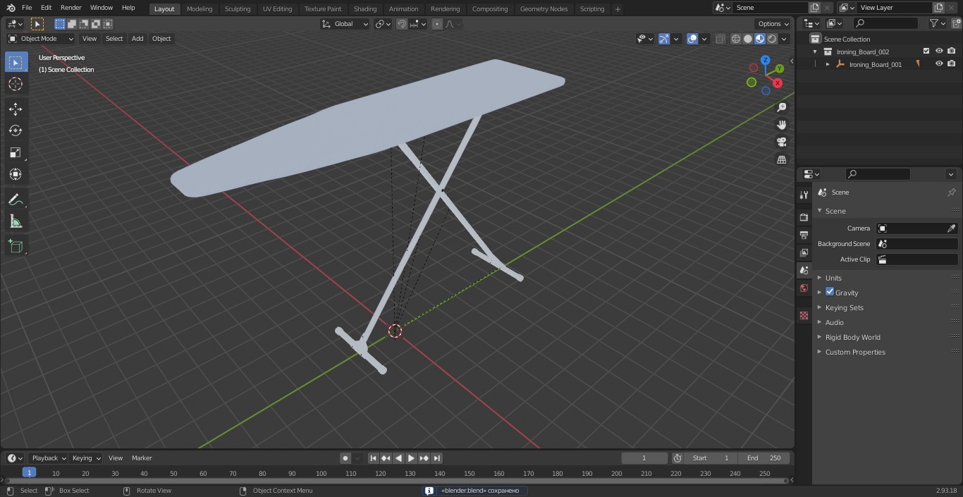 3D Ironing Board model