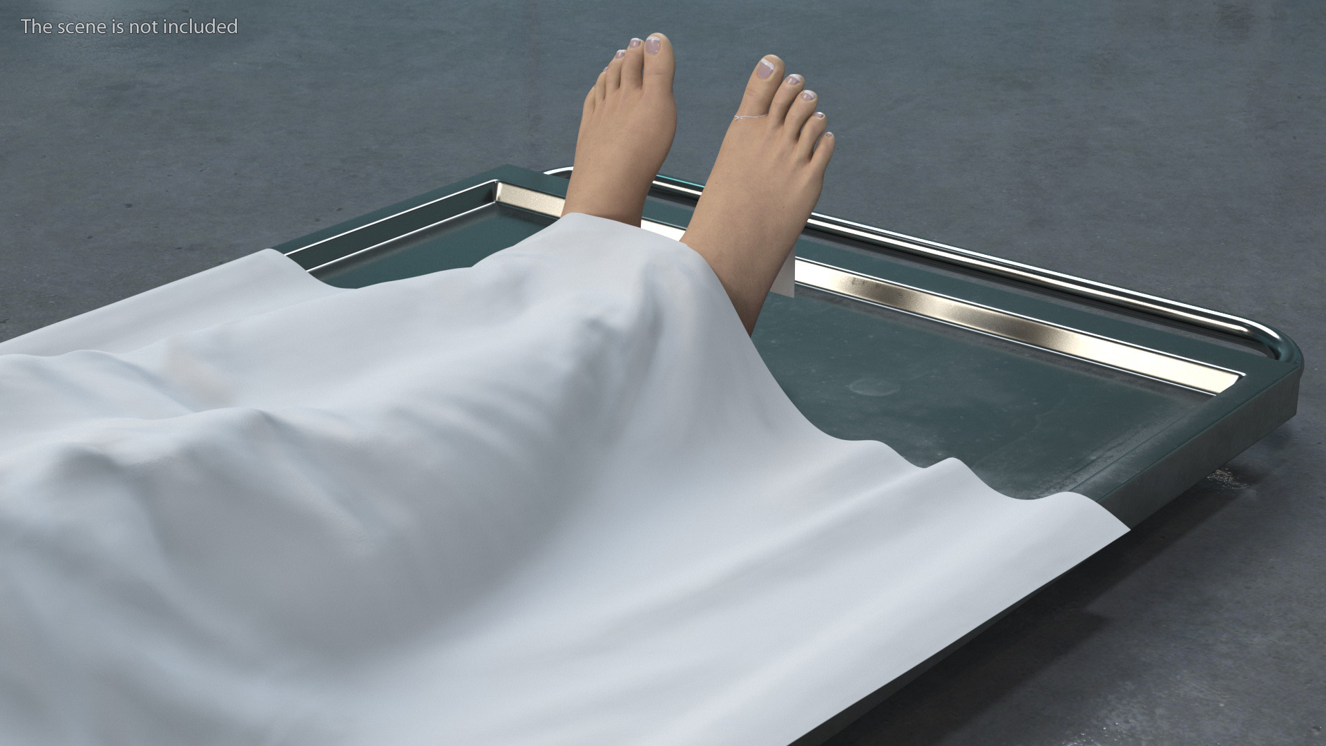 3D model Female Dead Body Covered with Cloth