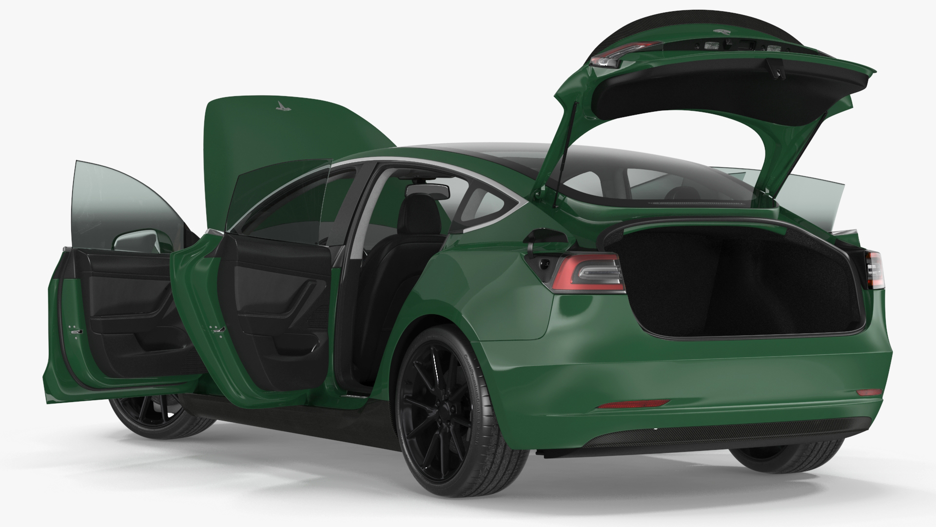 3D Tesla Model 3 Carbon Fiber Sport Package Rigged for Maya