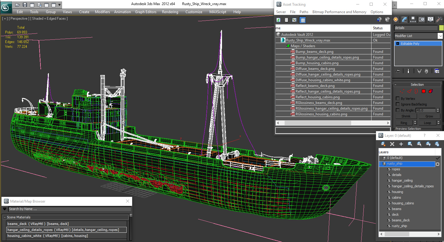 3D Rusty Ship Wreck