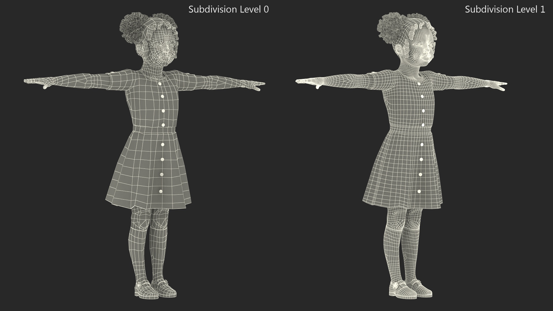 Everyday Style Black Girl Child Rigged for Maya 3D