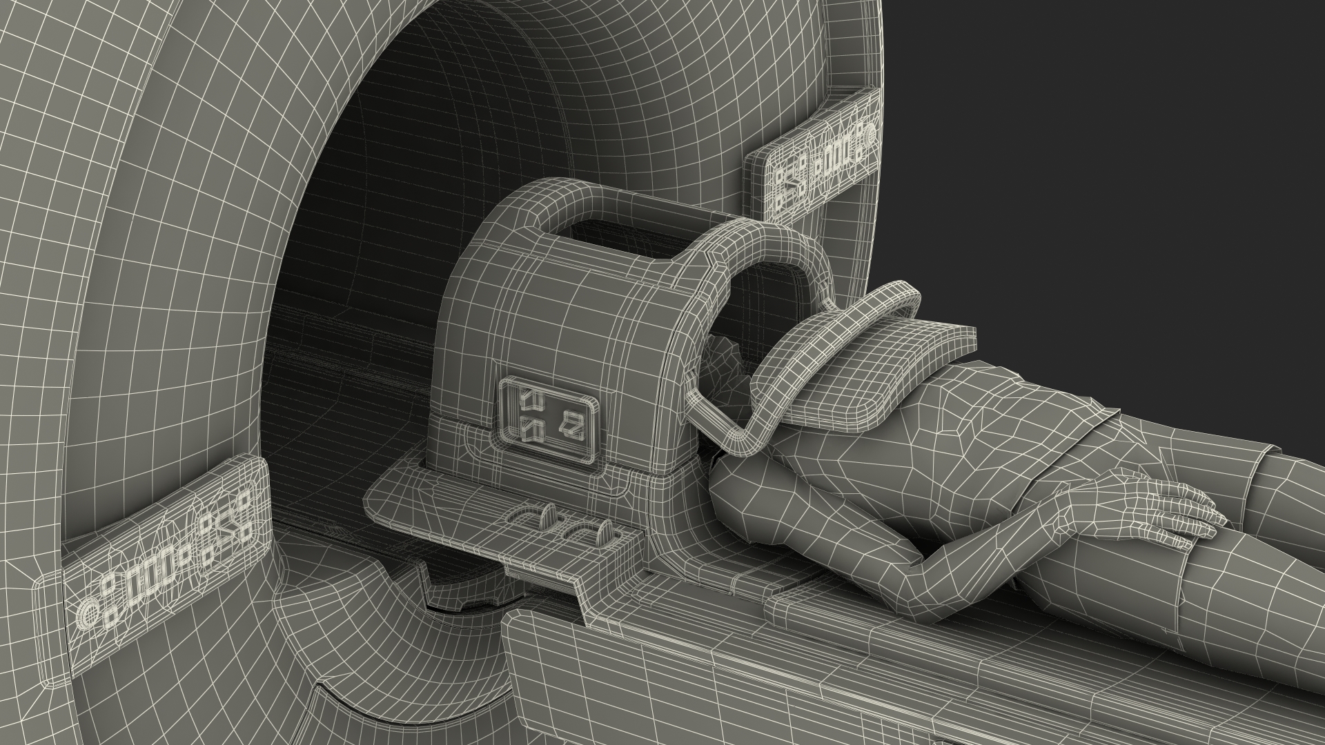 MRI Scanner Philips with Patient Rigged 3D model