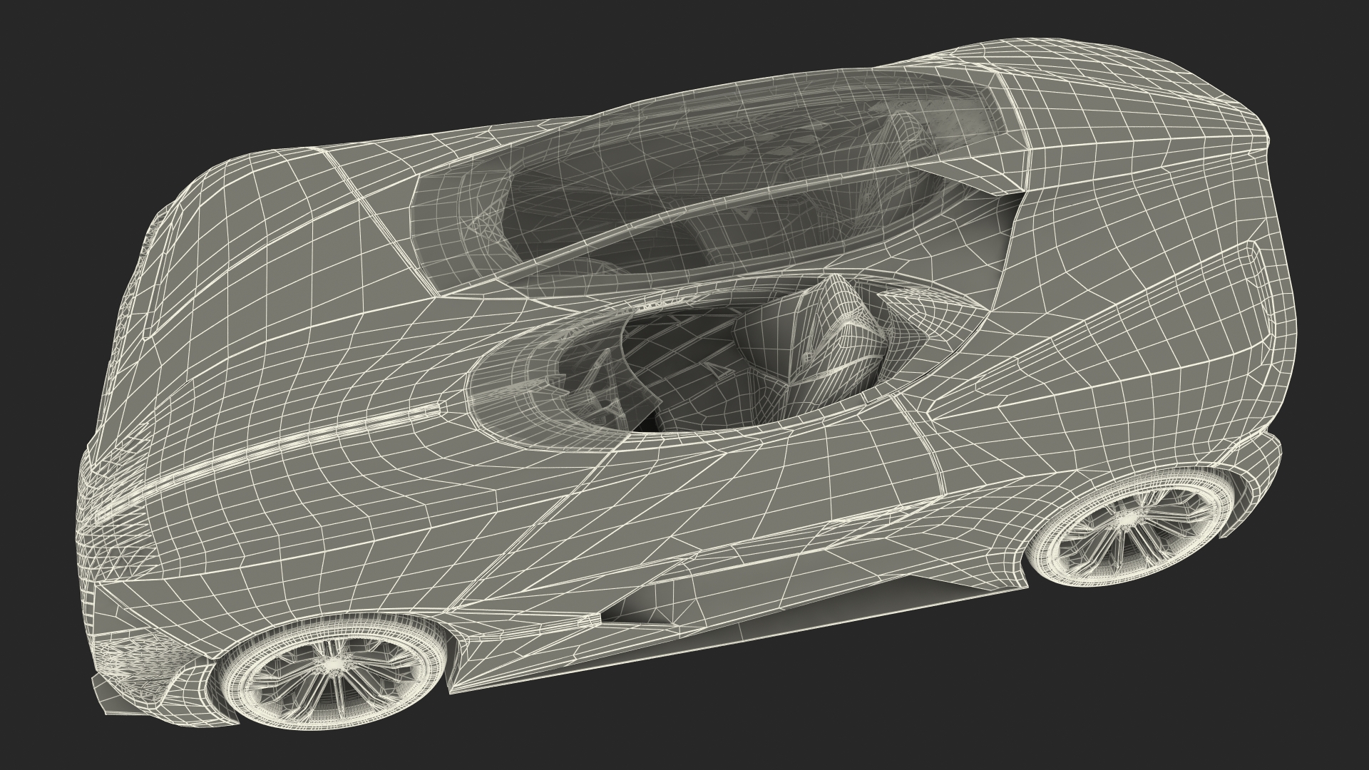 3D model Asymmetric Car Rigged for Cinema 4D