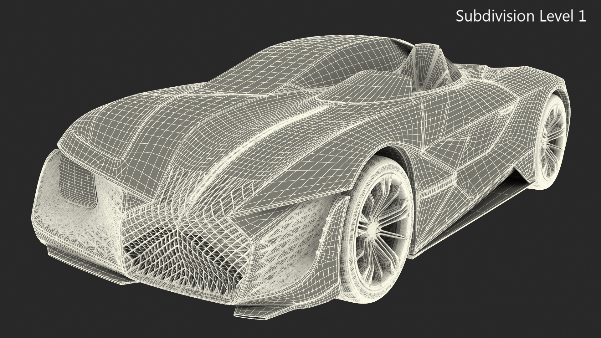 3D model Asymmetric Car Rigged for Cinema 4D