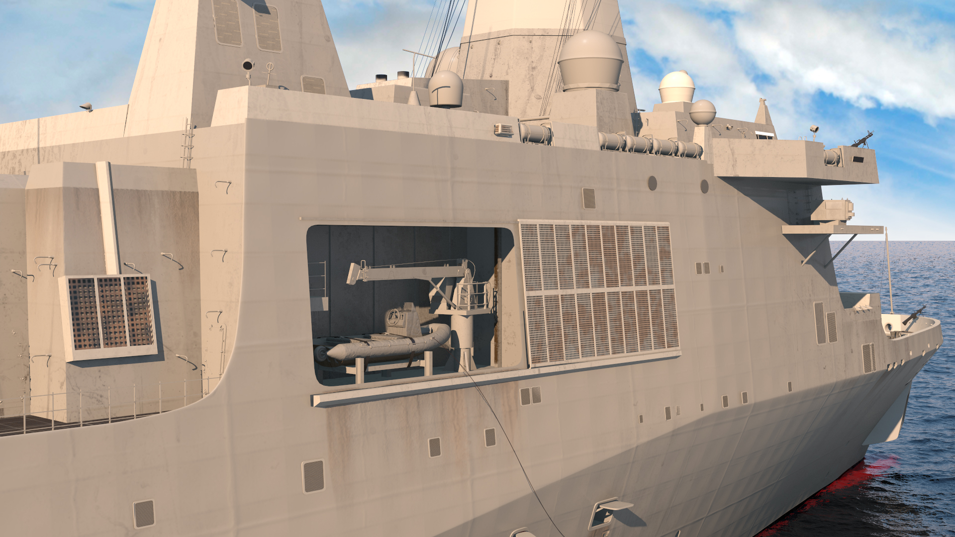 3D model San Antonio Class Amphibious Transport Dock Rigged