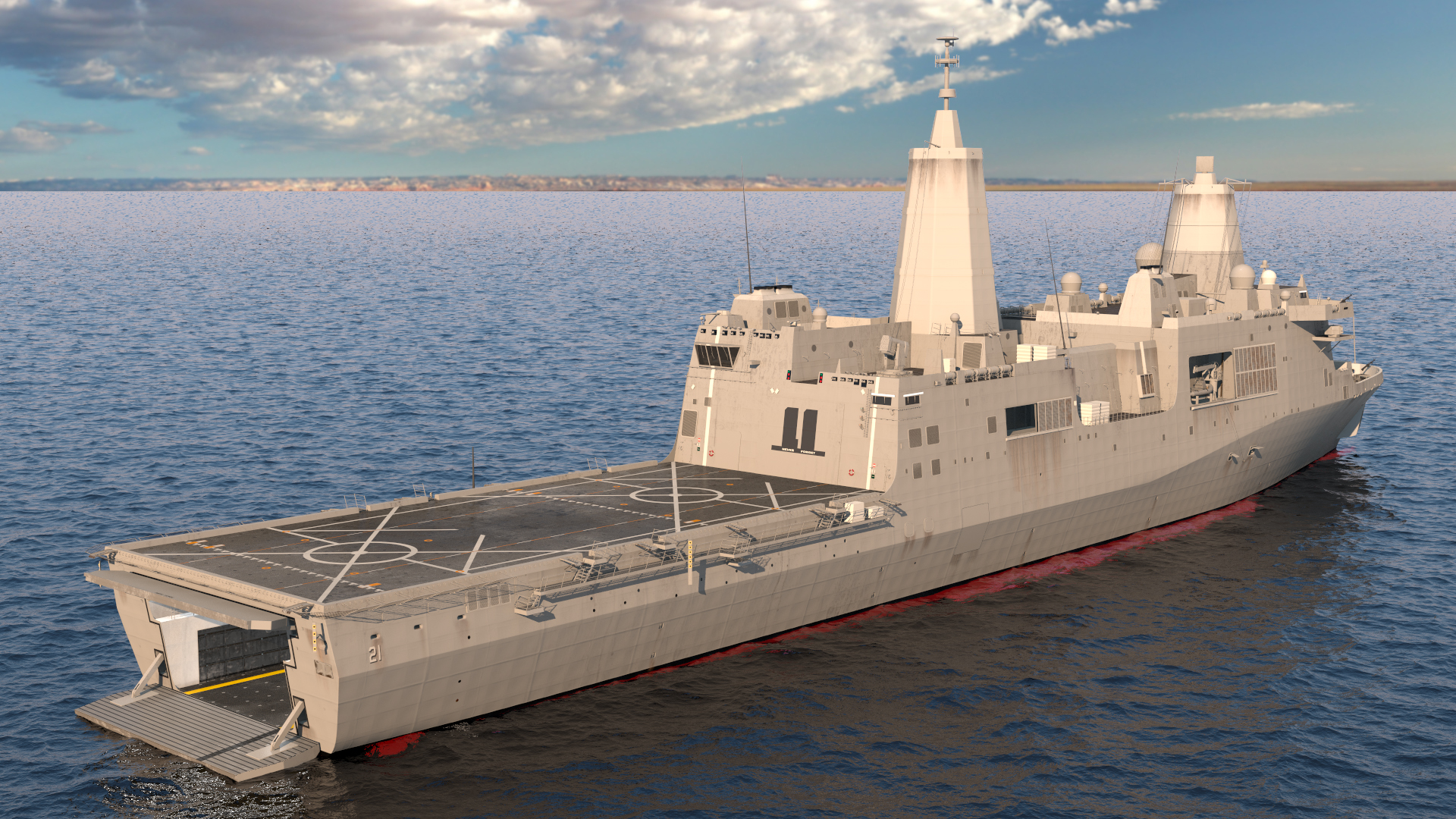 3D model San Antonio Class Amphibious Transport Dock Rigged