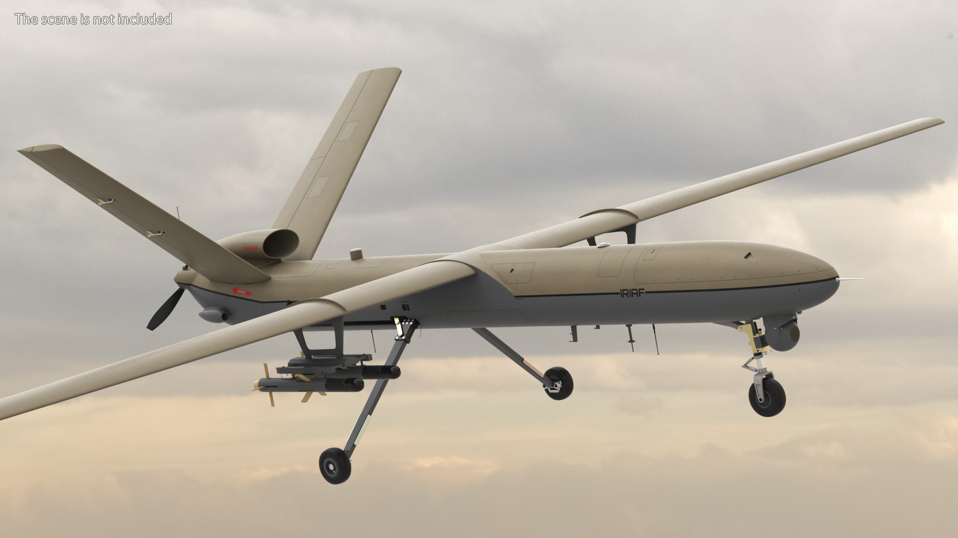 Unmanned Aerial Vehicle Shahed 129 Iran 3D model