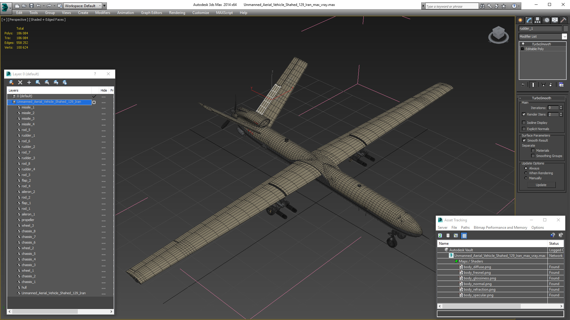 Unmanned Aerial Vehicle Shahed 129 Iran 3D model