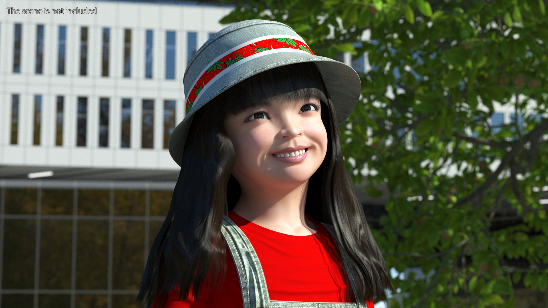 3D Smiling Girl in Street Clothes Walking model