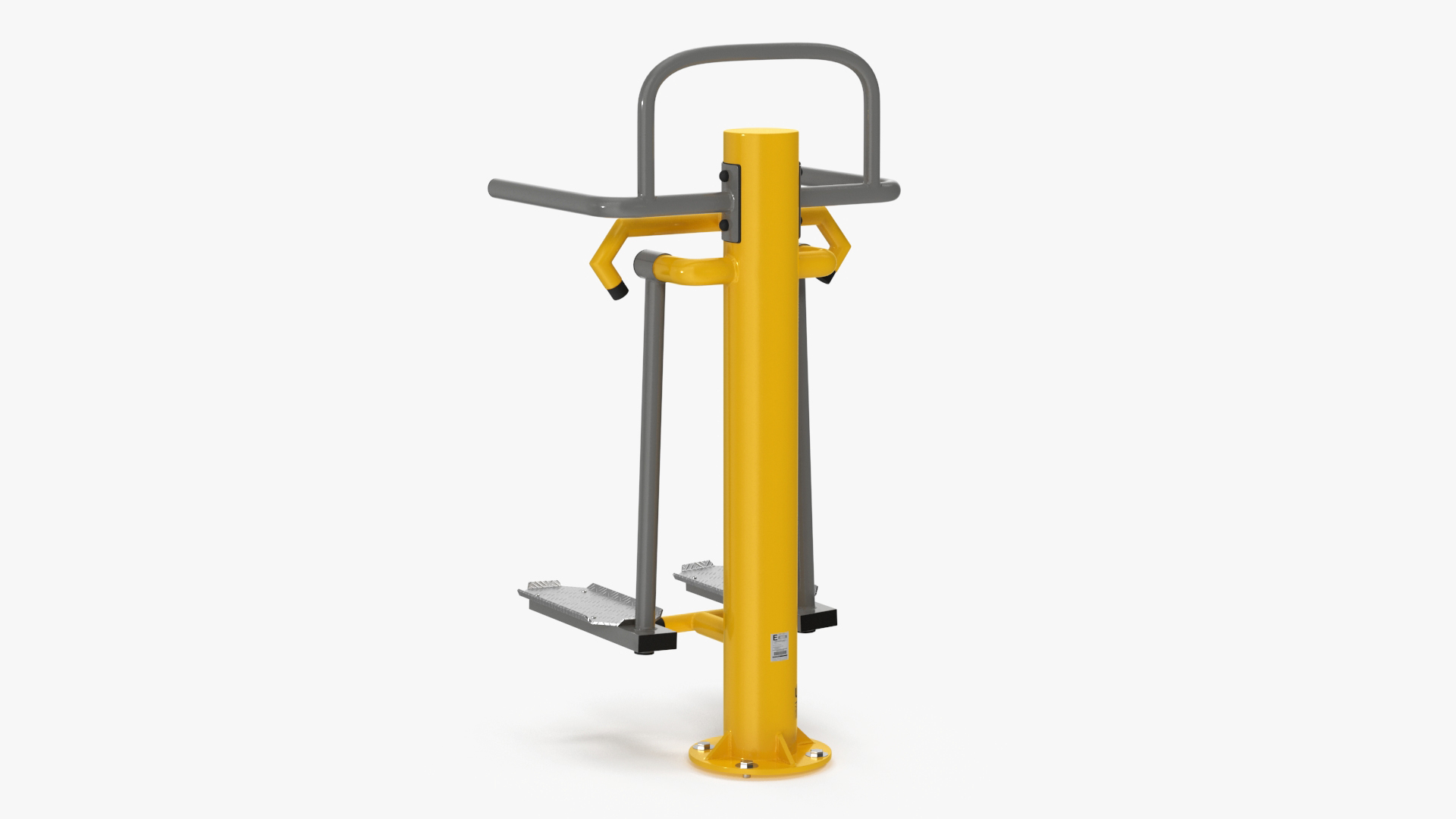 3D Single Adductor Outdoor Fitness Equipment Yellow model