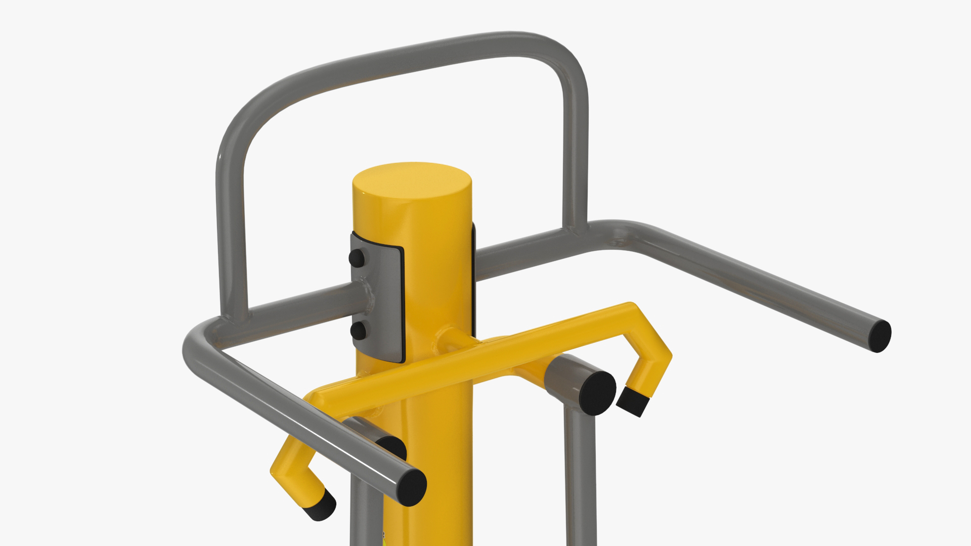 3D Single Adductor Outdoor Fitness Equipment Yellow model