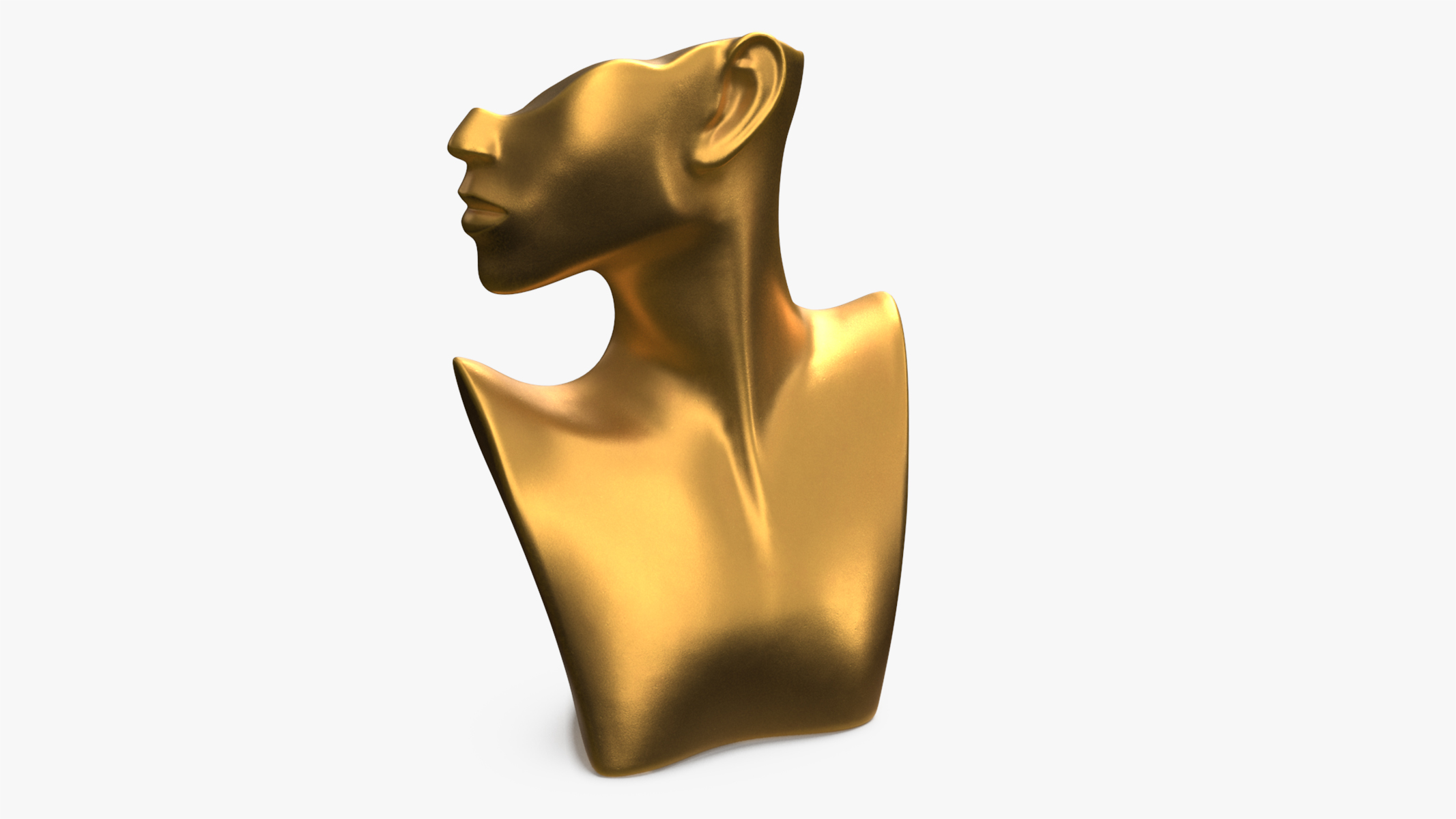 3D Necklace Display Bust Golden model