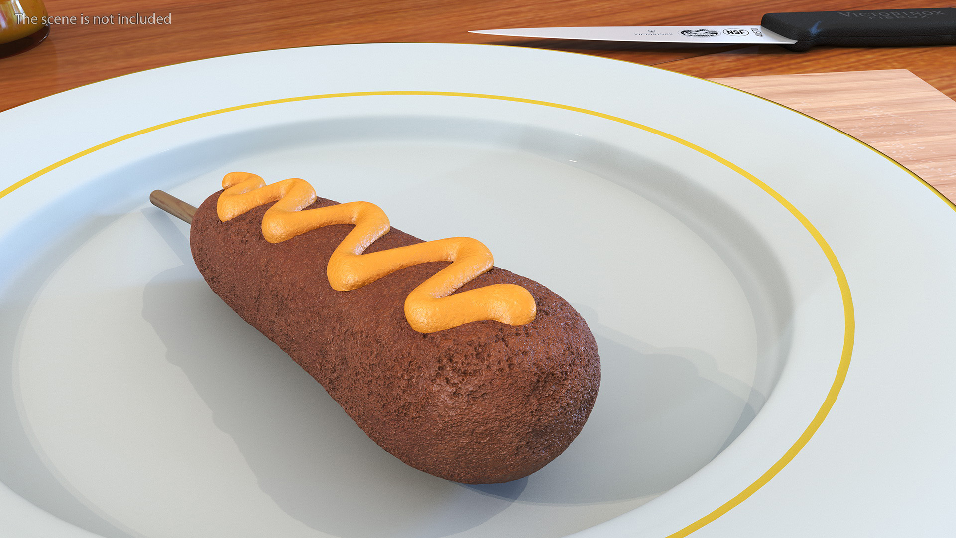 3D Corn Dog with Mustard